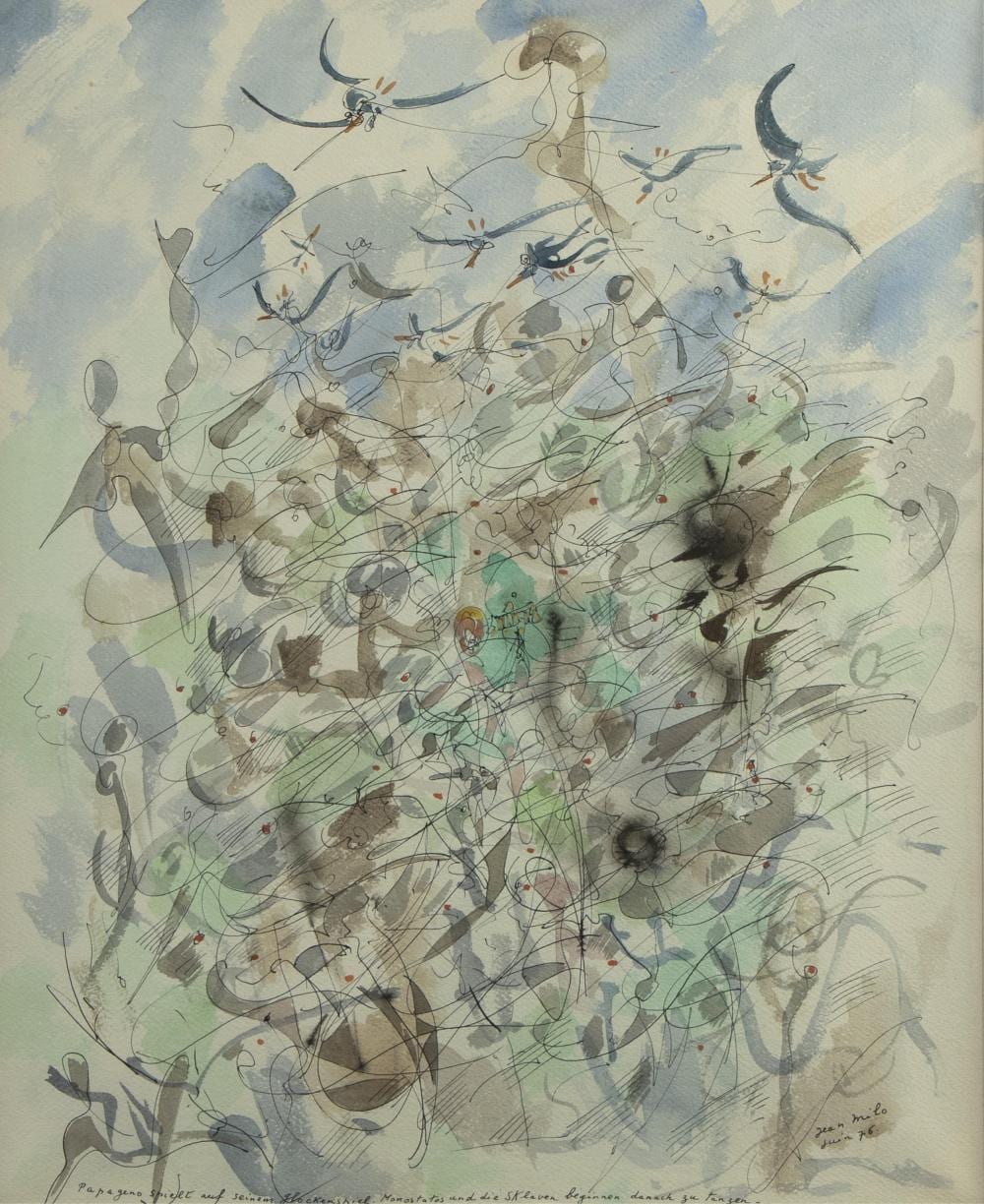 emil van gindertael jean milo 1906 1993 watercolour papageno signed and dated june 76 · Maison Jules Veilinghuis · 2024-11-25 Emil van Gindertael comparable auction result: emil van gindertael jean milo 1906 1993 watercolour papageno signed and dated june 76