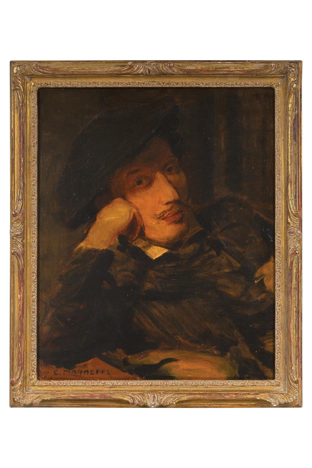 Ernest Marneffe comparable auction result: ernest marneffe 1866 1920 autoportrait de l artiste au b ret