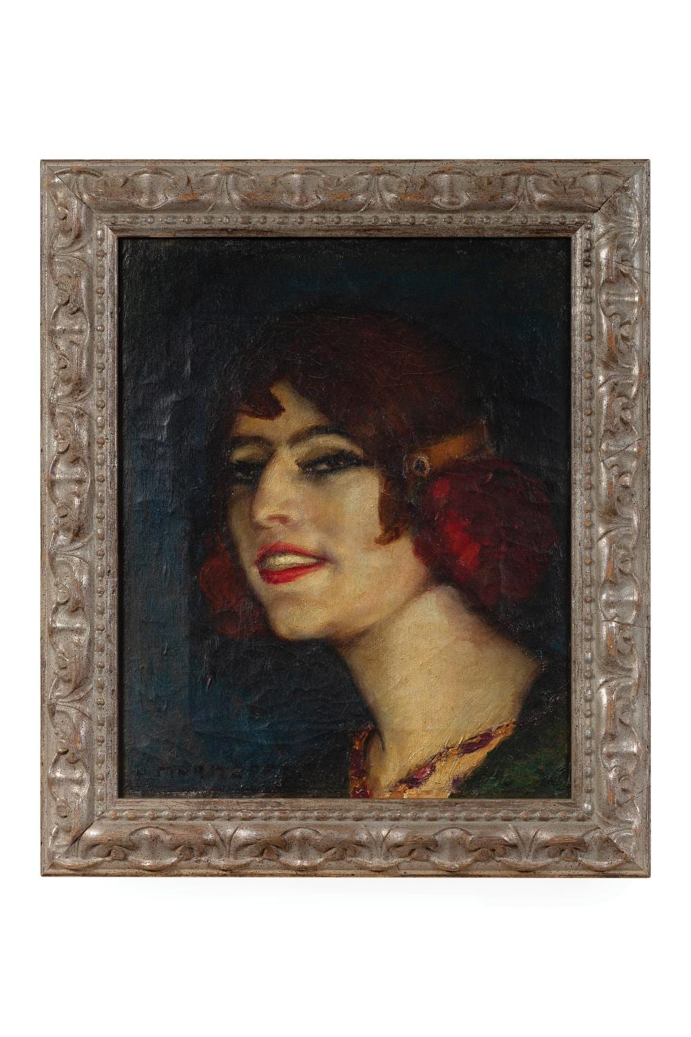 Ernest Marneffe comparable auction result: ernest marneffe 1866 1920 t te de femme la barrette et aux oeillets