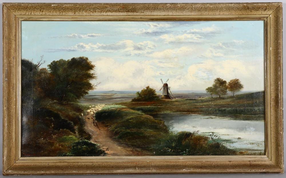 Charles Leslie comparable auction result: charles leslie 1835 1890 norfolk landscape o