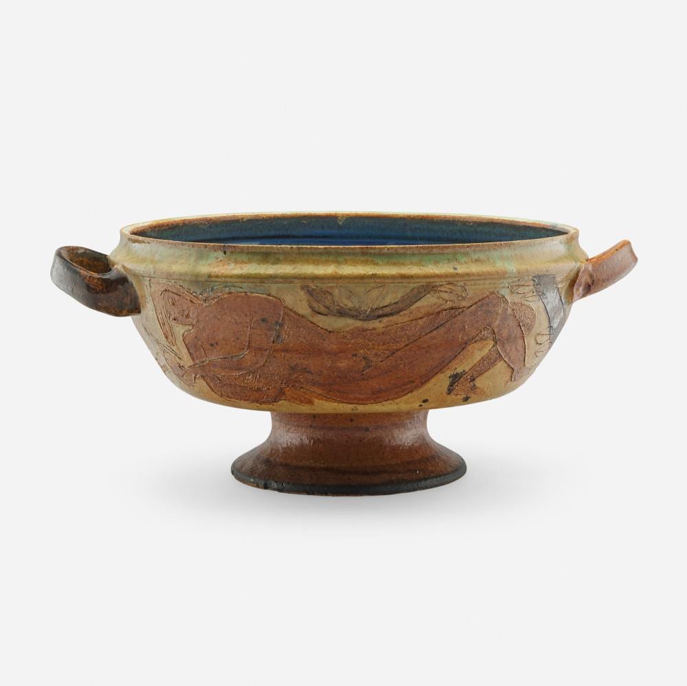 Marguerite Wildenhain comparable auction result: marguerite wildenhain coupe with figure