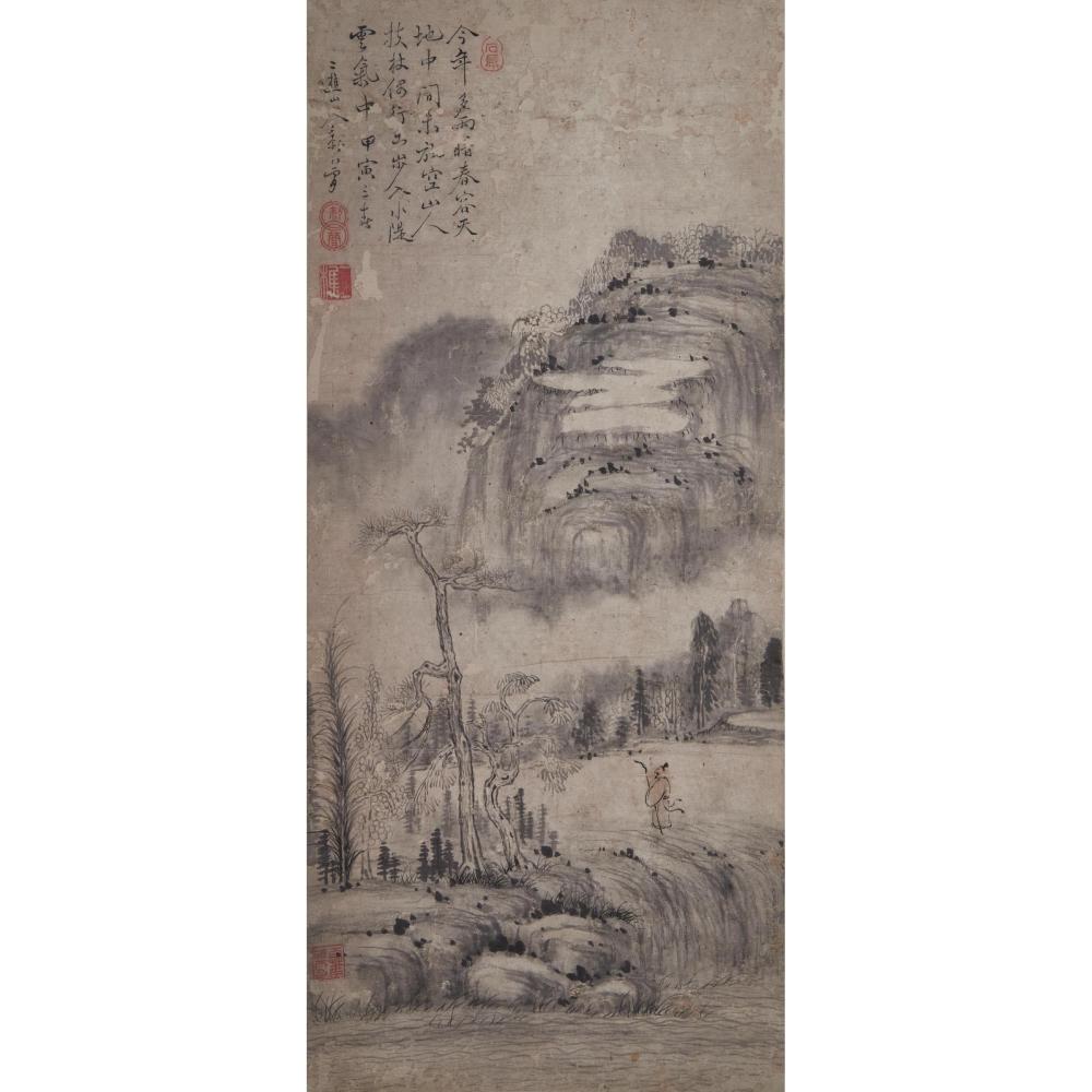 Li Jian comparable auction result: li jian 1748 1799 scholar in landscape dated 1794 1748 1799