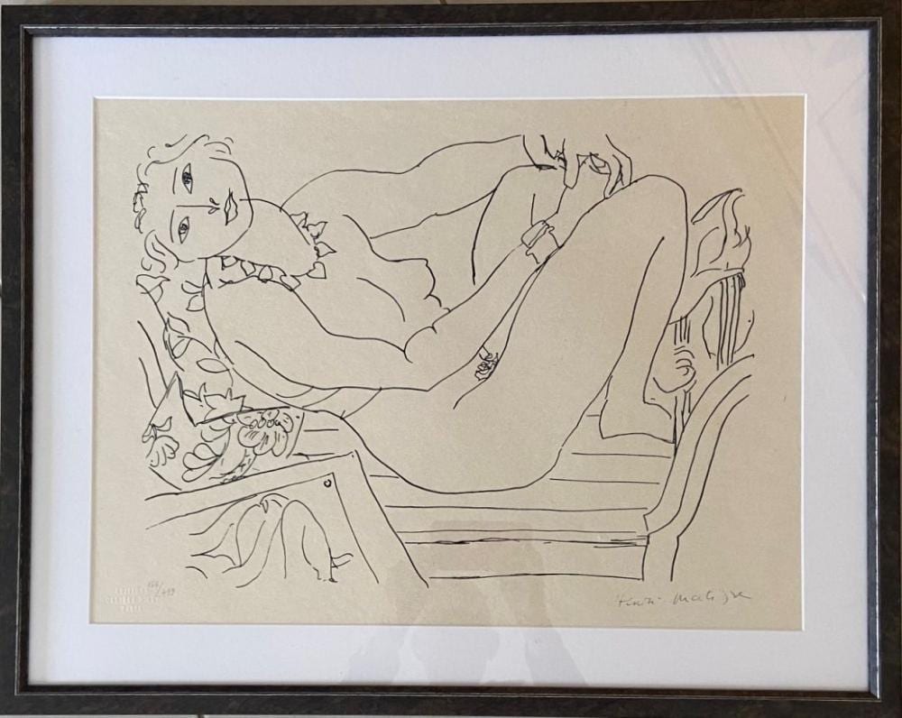 HENRI MATISSE [FRENCH] 1869-1954 [AFTER] RARE UNTITLED LIMITED EDITION 94/499 ORIGINAL LITHOGRAPH 1960 ON JAPON PAPER, PLATE SIGNED, SHEET SIZE 45X60CMS, FRAMED. sold by WA Art Auctions, lot 45 — auction record photograph