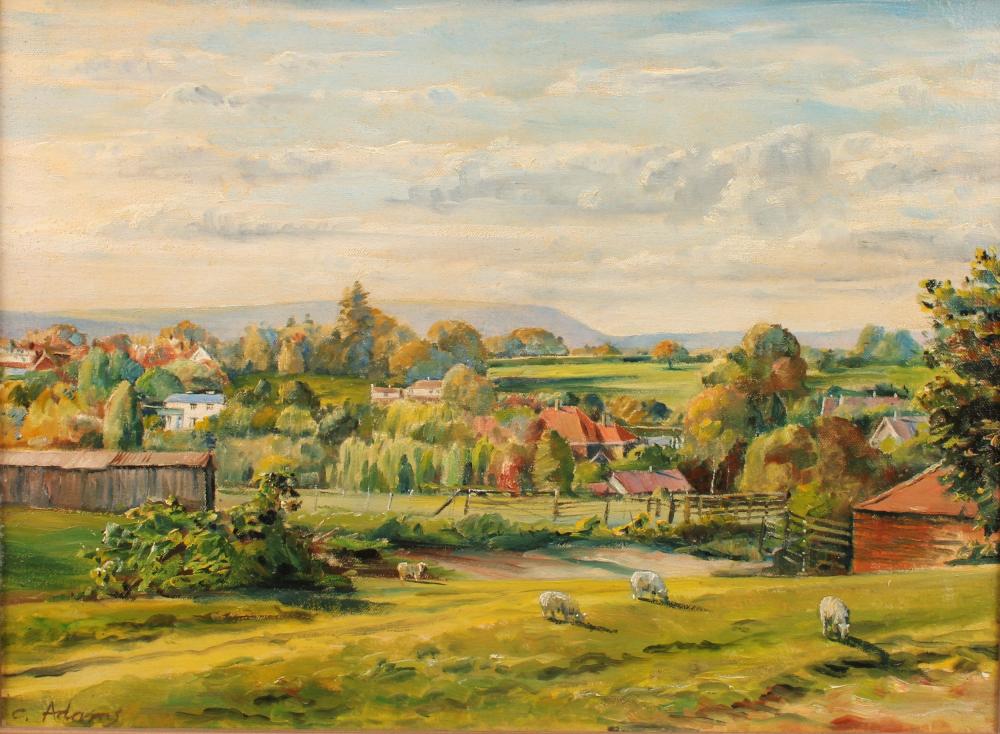 Charles James Adams comparable auction result: charles james adams 1859 1931 sheep field in summer signed oil on canv