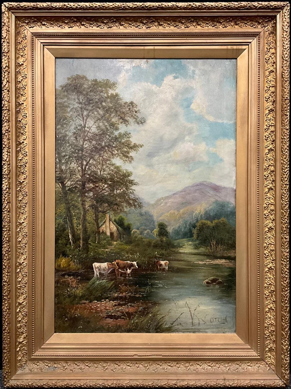 Octavius T. Clark comparable auction result: octavius thomas clark british 1850 1921 a highland view with cattle wat