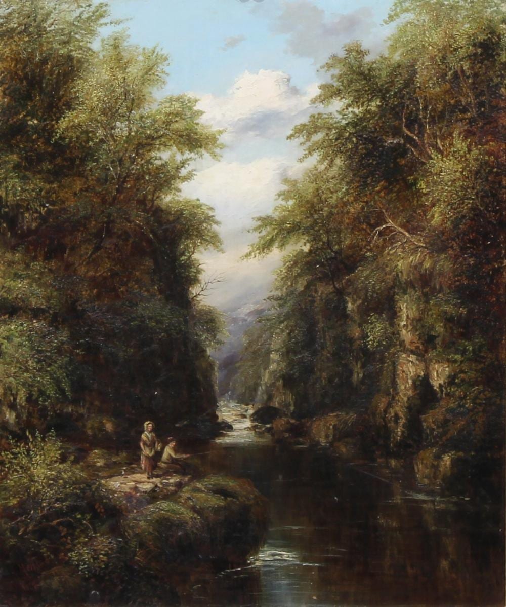 Joseph Mellor comparable auction result: joseph mellor 1850 1885 the fisherman and his wife signed dated 1879