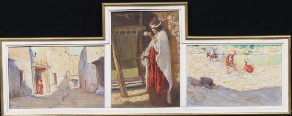 Marcel Canet comparable auction result: marcel canet 1875 1959 a triptych moorish scenes signed oil on panel