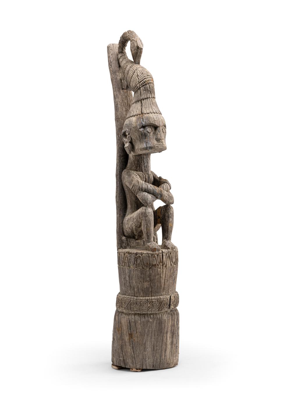 A WOODEN SCULPTURE OF GUARDIAN FIGURE "JENE" sold by Nagel Auction, lot 730 — auction record photograph