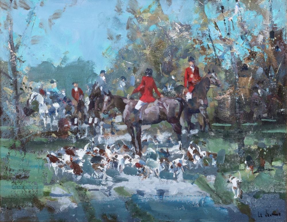 James Le Jeune comparable auction result: james le jeune 1910 1983 hunting scene oil on board 34 x 45cm 13 x 17 signed