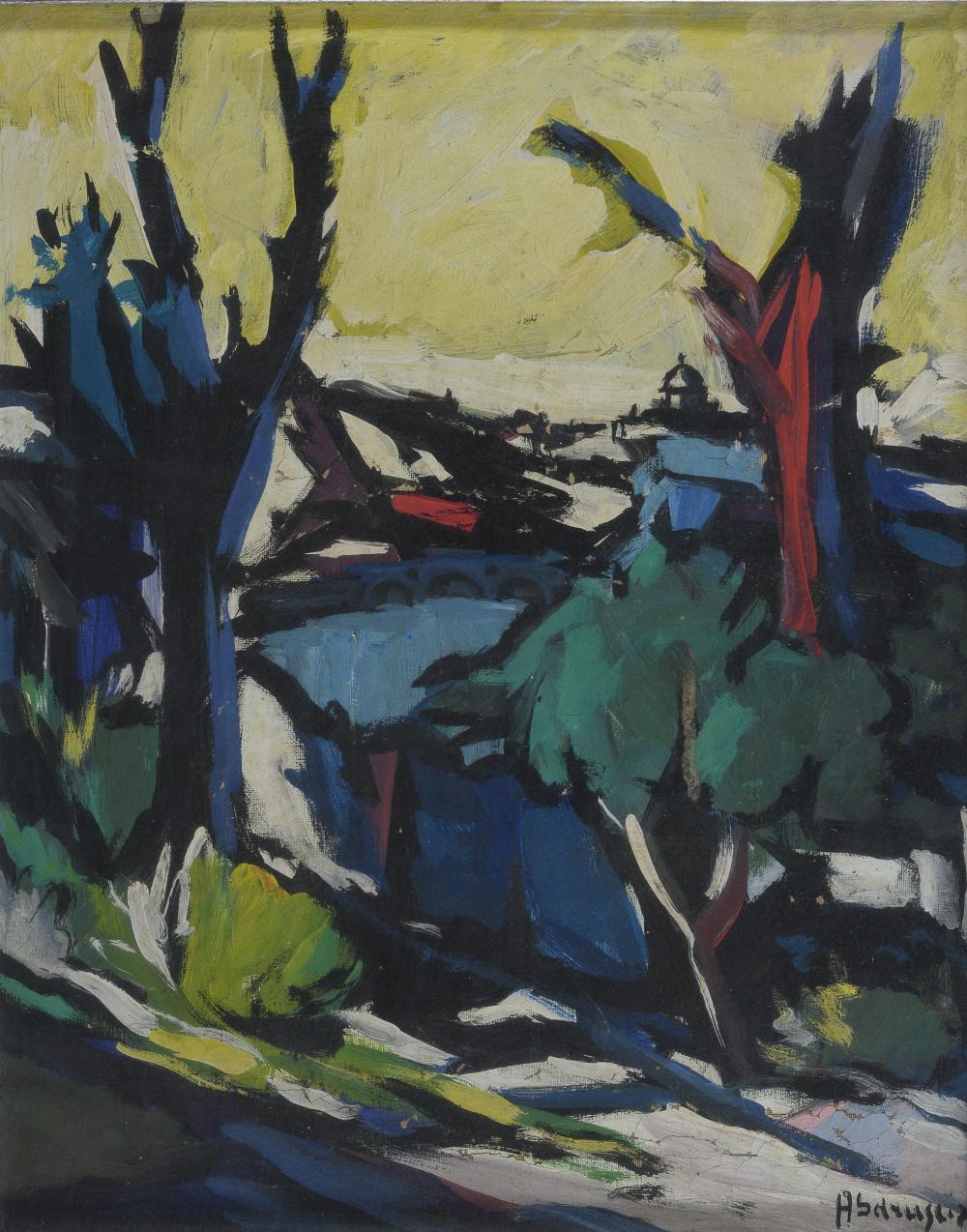 Achille Sdruscia comparable auction result: oil landscape by achille sdruscia