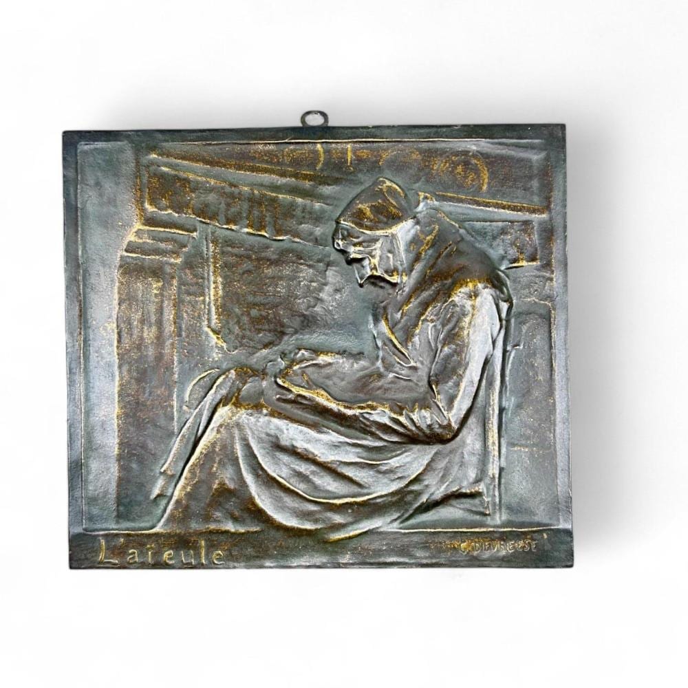 Godefroid Devreese comparable auction result: godefroid devreese 1861 1941 figural bronze plaque
