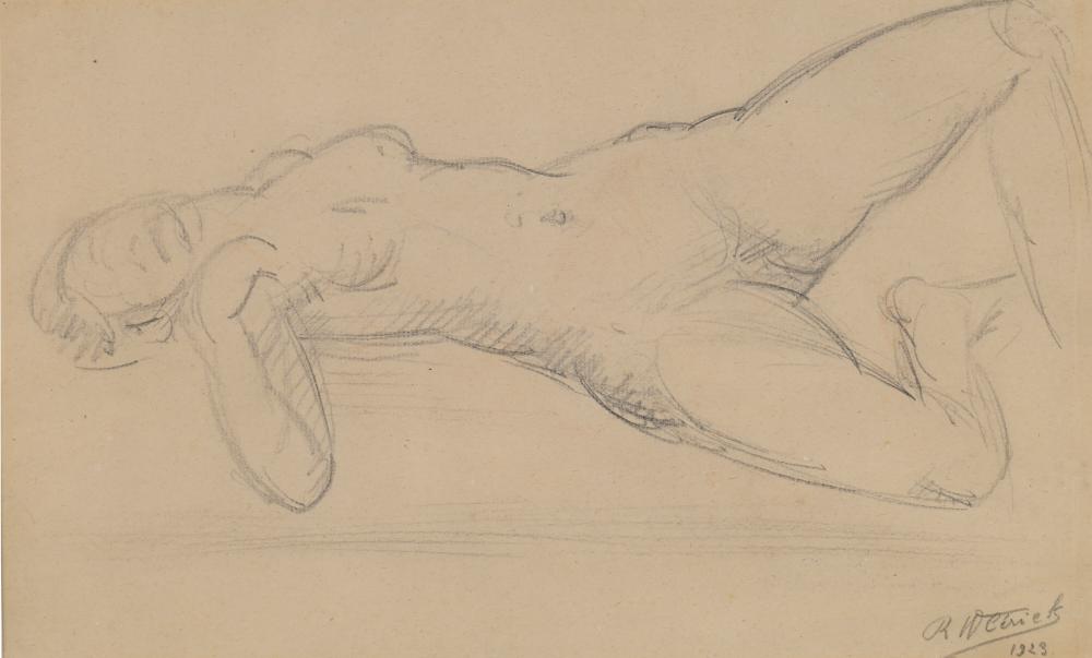 Robert Wlérick comparable auction result: robert wl rick 1882 1944 femme couch e sur le dos 1923