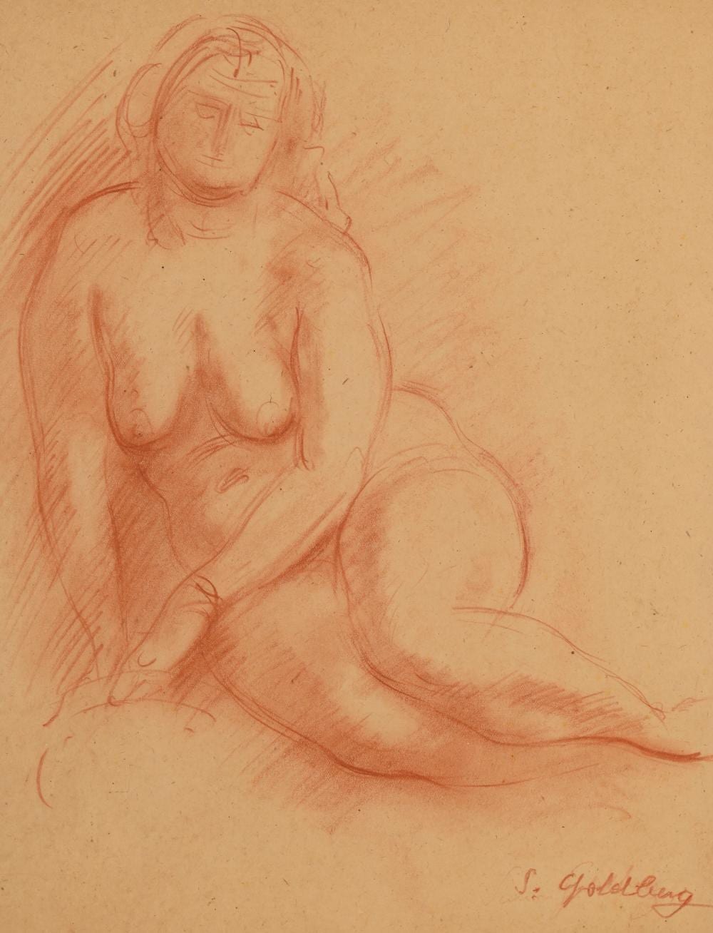 Simon (1913) Goldberg comparable auction result: simon goldberg 1913 1985 lot de deux dessins