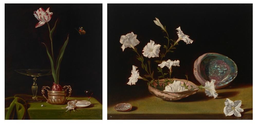 Franklin H. Redelius comparable auction result: frank harrison redelius 1925 2011 spotted tulip and butterfly and white