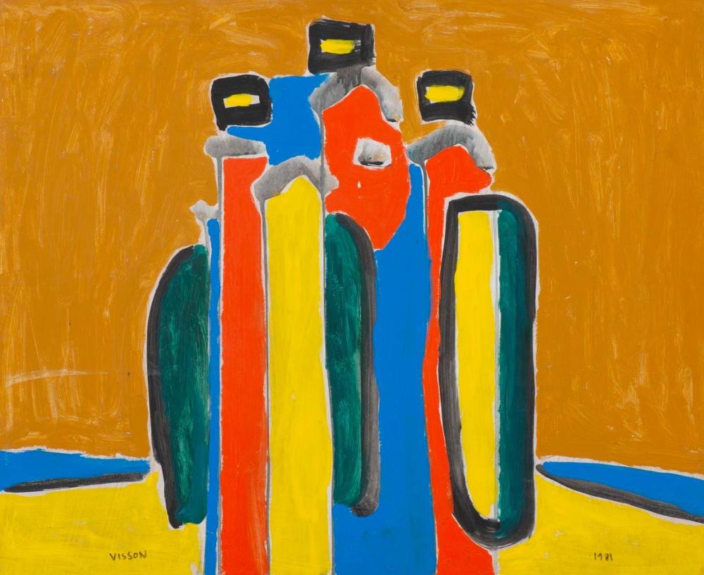 Philippe Visson comparable auction result: philippe visson 1942 2008 touaregs acrylique