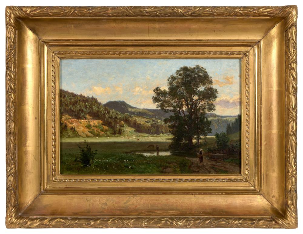 Émile Isenbart comparable auction result: emile isenbart 1846 1921 paysanne et son troupeau dans la vall e