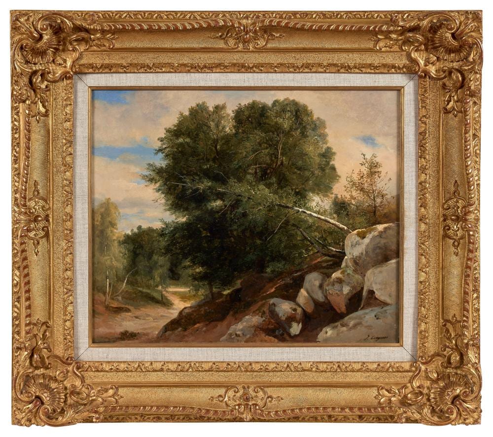 Jules Coignet comparable auction result: jules coignet 1798 1860 le chemin forestier