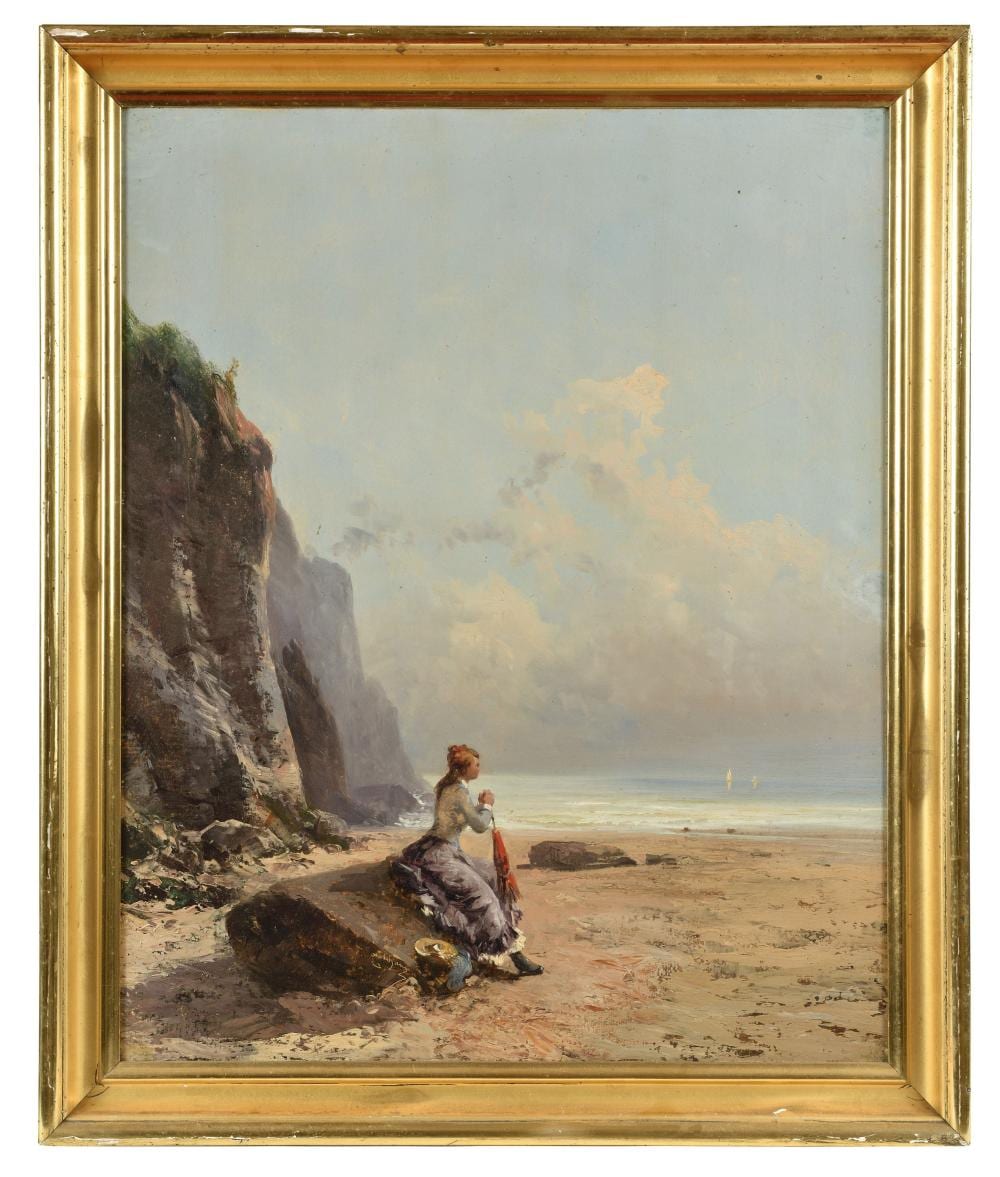 Alfred Godchaux comparable auction result: alfred godchaux 1835 1895 el gante sur la plage