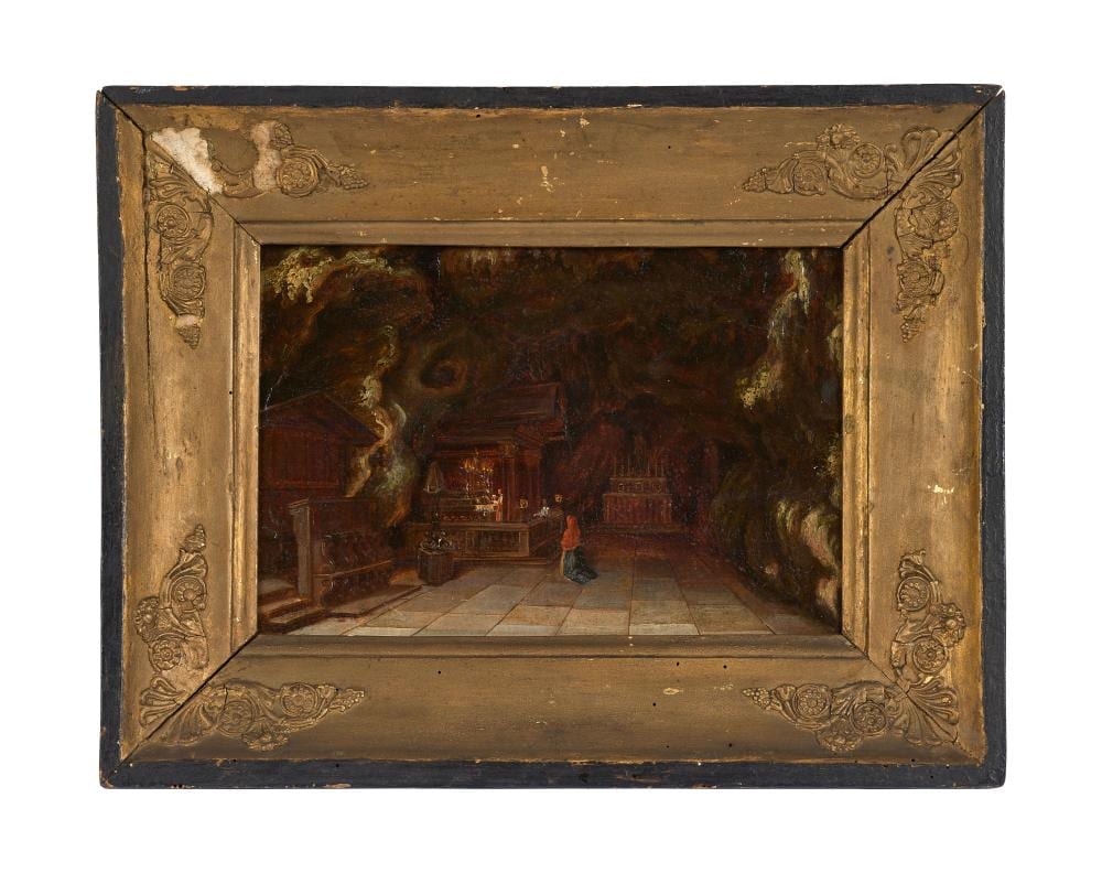 William Leighton Leitch comparable auction result: william leighton leitch 1804 1883 attribu int rieur de la grotte de sainte rosalie sur le mont pellegrino pr s de palerme