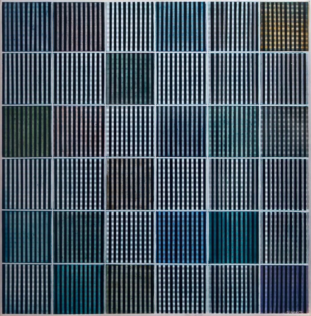 Brian McKay comparable auction result: brian mckay study for on the square oils on etched and sealed aluminium