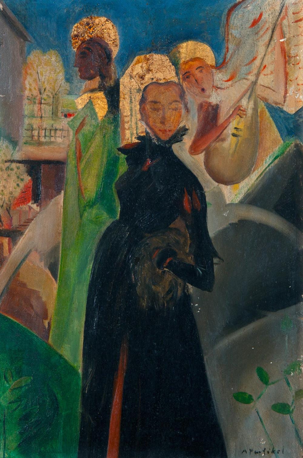 Alfred Partikel comparable auction result: alfred partikel german visitation oil on panel