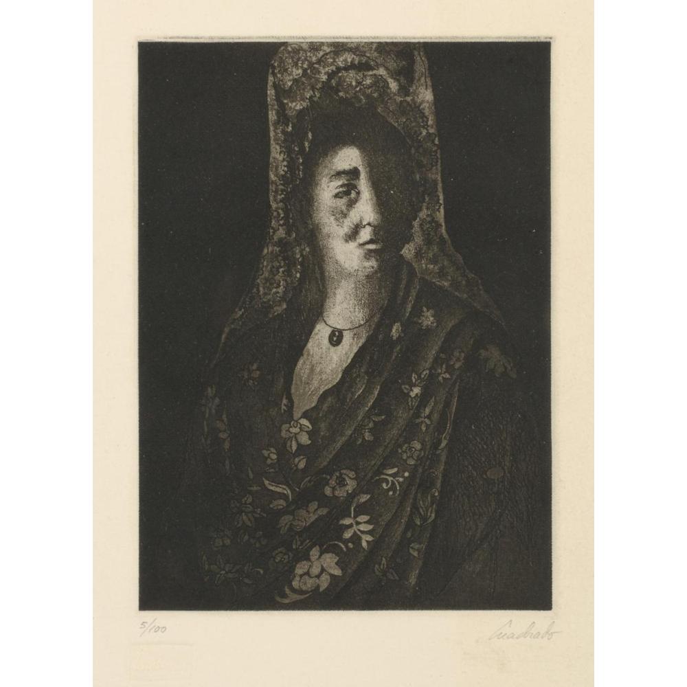 Francisco Cuadrado comparable auction result: francisco cuadrado sevilla 1939 mujer con mantilla