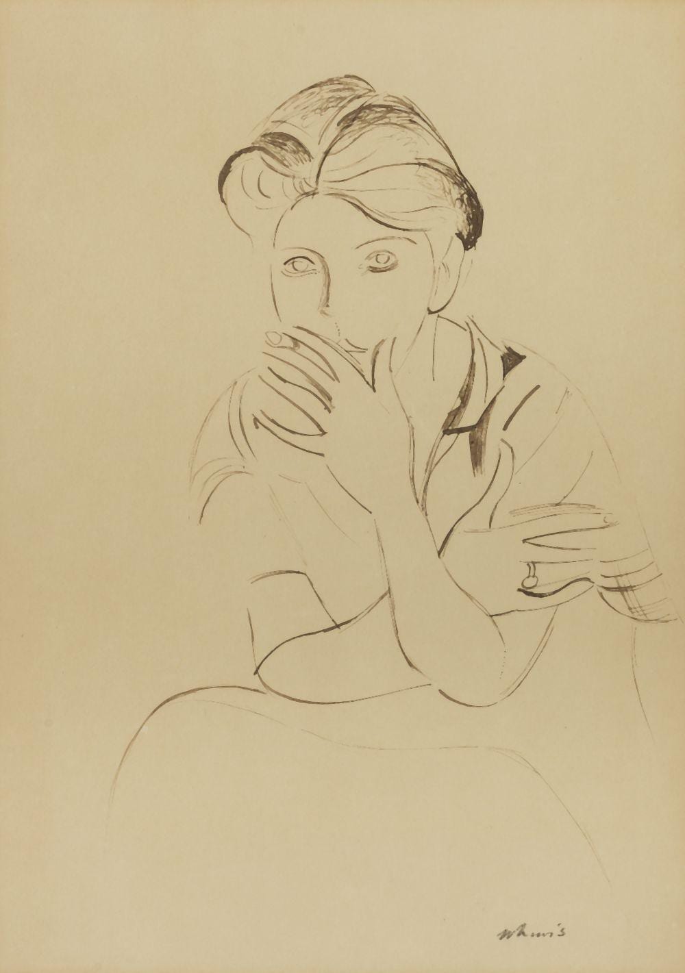 Wyndham Lewis comparable auction result: percy wyndham lewis british 1882 1957 portrait of the artist s wife executed in 1936