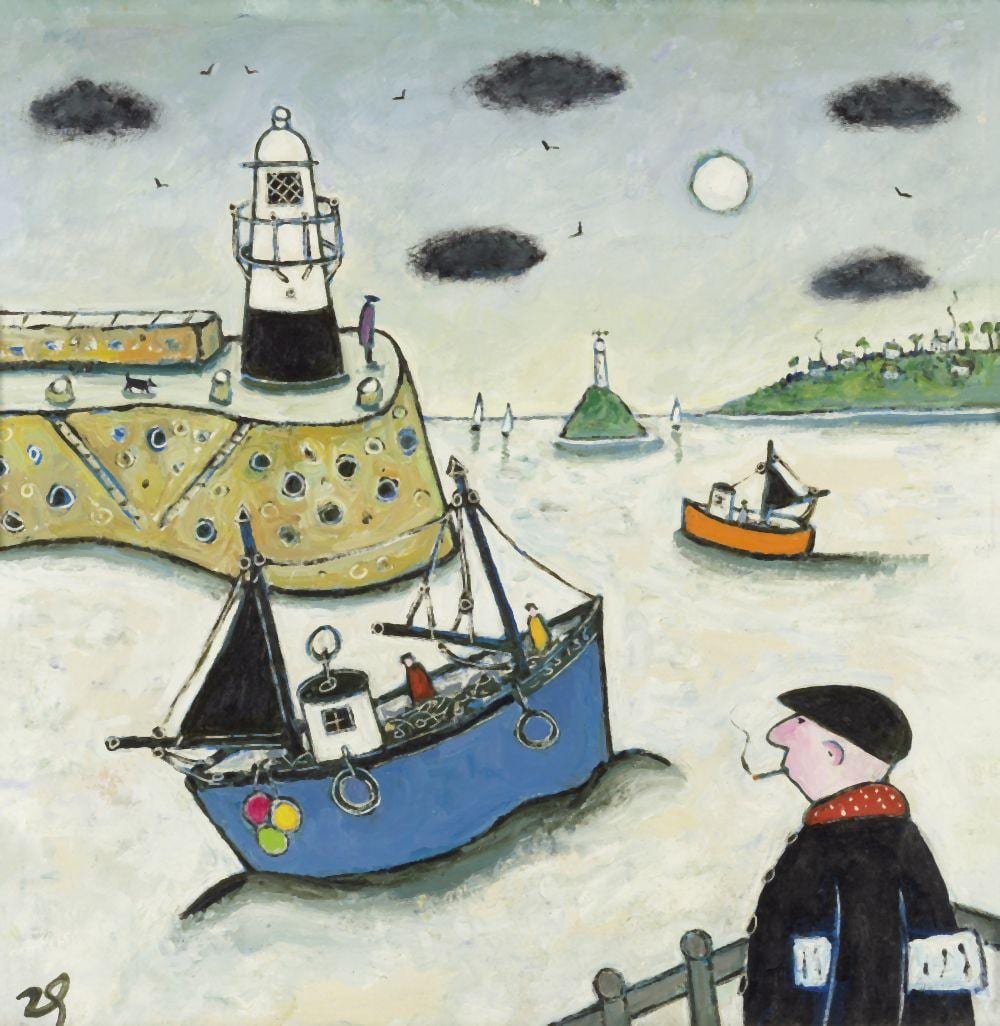 joan gillchrest british 1918 2008 going fishing from st ives · Bonhams · 2024-11-27 Joan Gillchrest comparable auction result: joan gillchrest british 1918 2008 going fishing from st ives