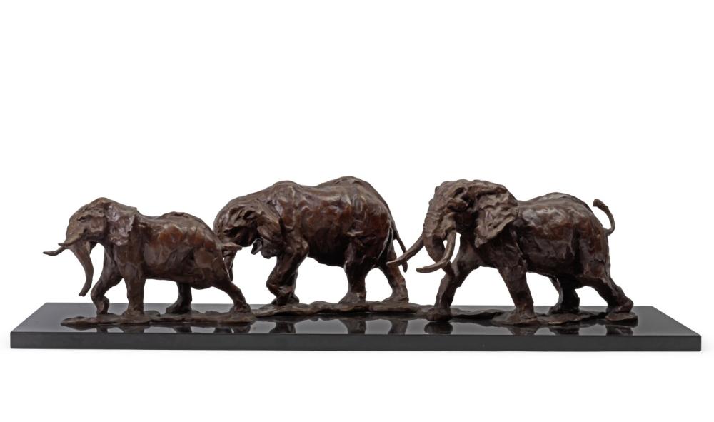 Mark Coreth comparable auction result: mark coreth british born 1958 elephants 73cm 28 3 4in wide