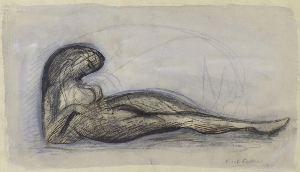 cecil collins british 1908 1989 reclining woman · Bonhams · 2024-11-27 Cecil Collins comparable auction result: cecil collins british 1908 1989 reclining woman
