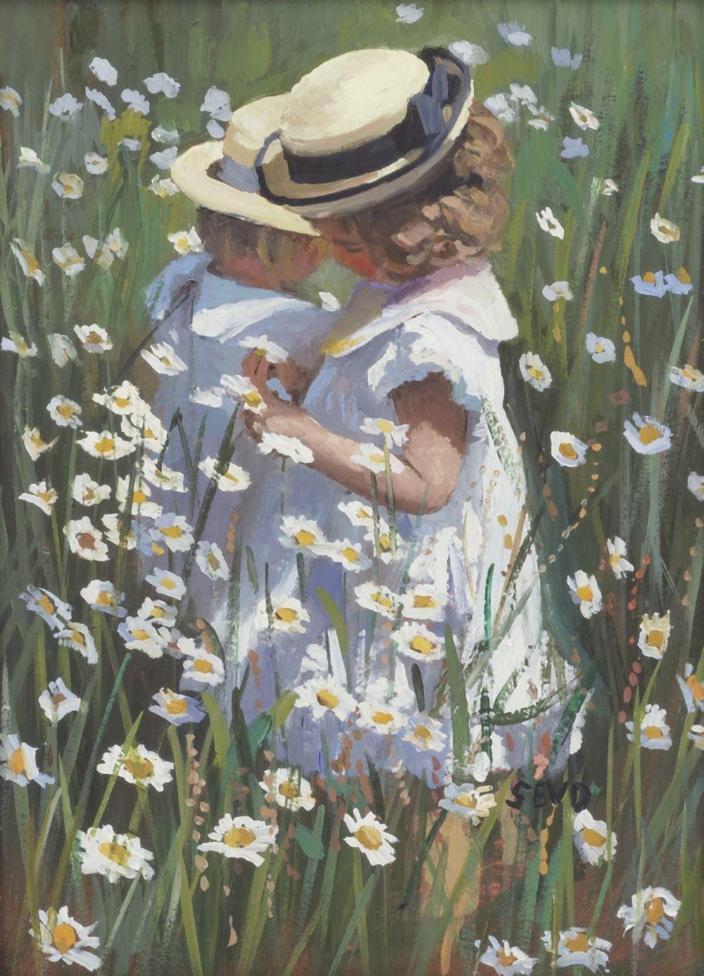Sherree Valentine Daines comparable auction result: sherree valentine daines british born 1959 among the daisies