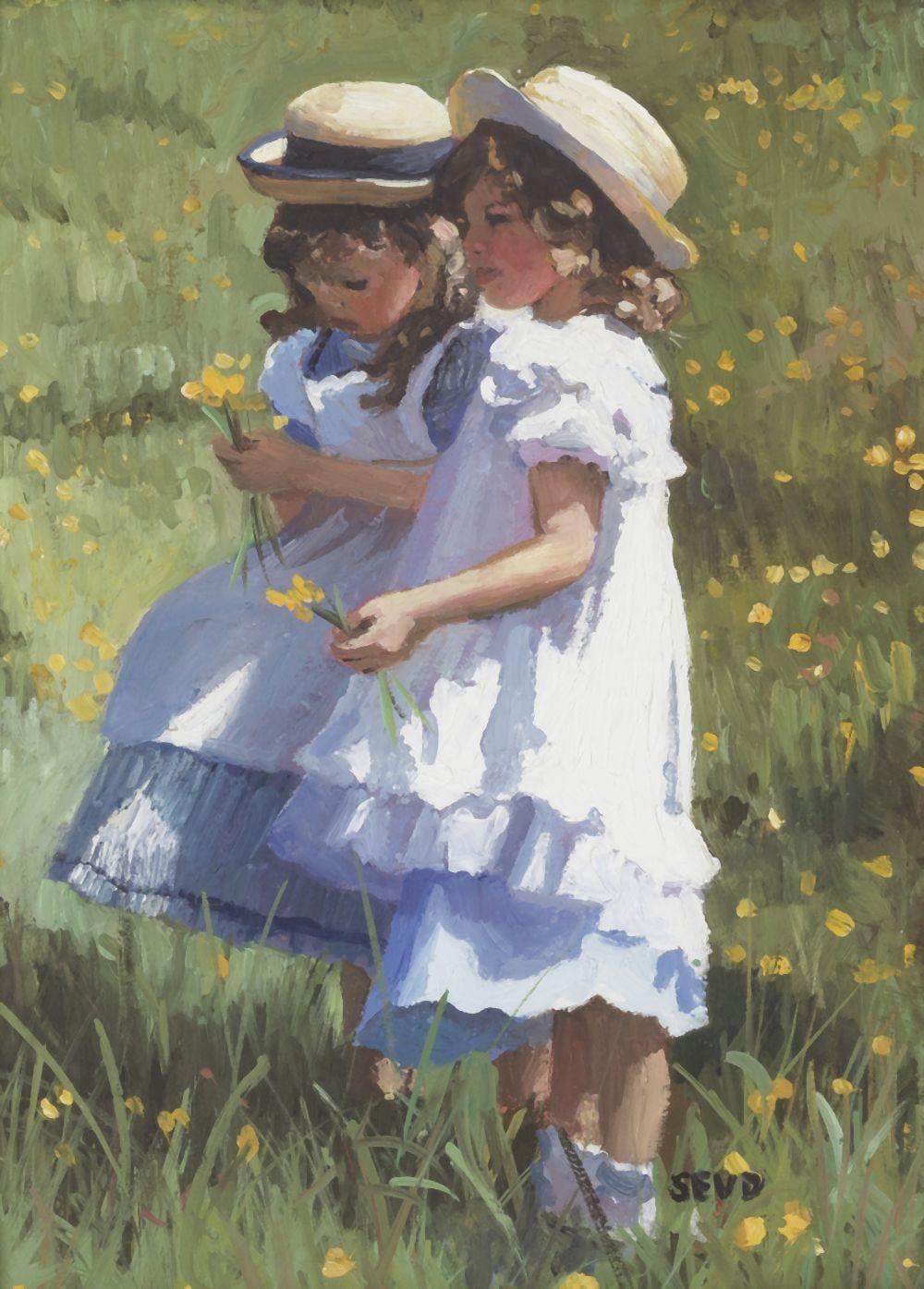 Sherree Valentine Daines comparable auction result: sherree valentine daines british born 1959 picking buttercups