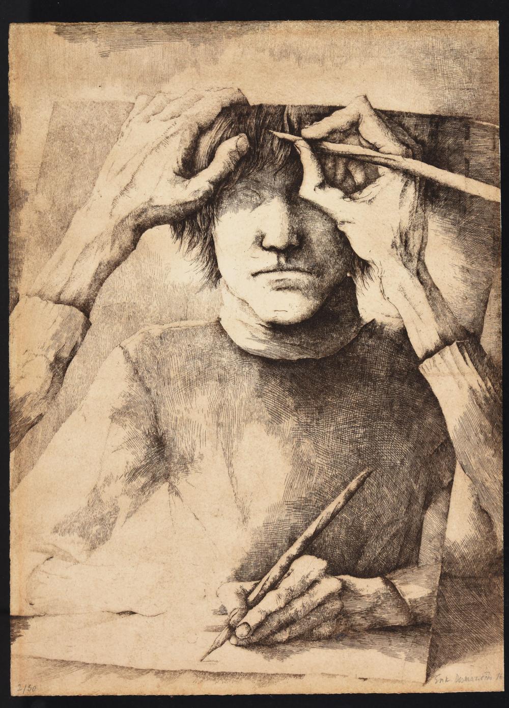 Erik Desmazières comparable auction result: self portrait