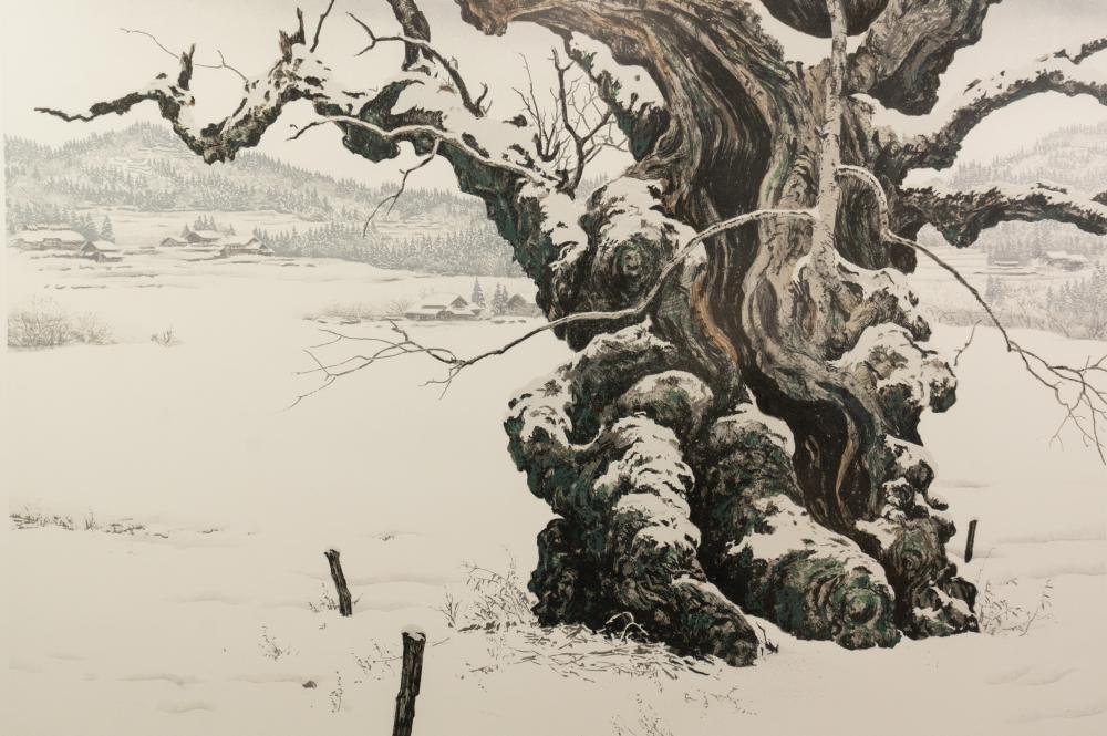 Brian Williams comparable auction result: brian williams first snow lithograph