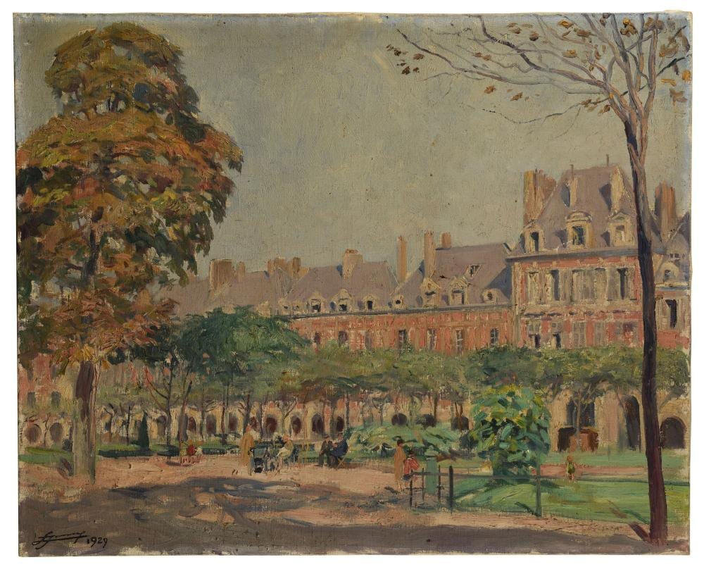 Lucien Hector Jonas comparable auction result: lucien hector jonas 1880 1947 la place des vosges 1929