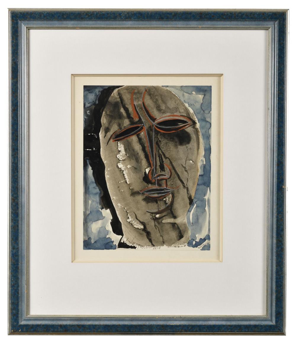 Henry de Waroquier comparable auction result: henry de waroquier 1881 1970 figure de femme vue de face sur fond bleu 1928
