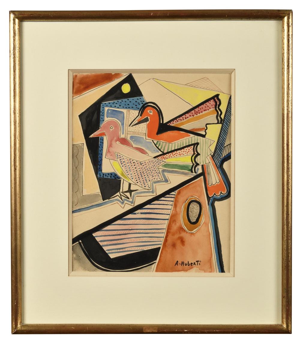 Antonio Huberti comparable auction result: antonio huberti 1907 2000 les deux oiseaux