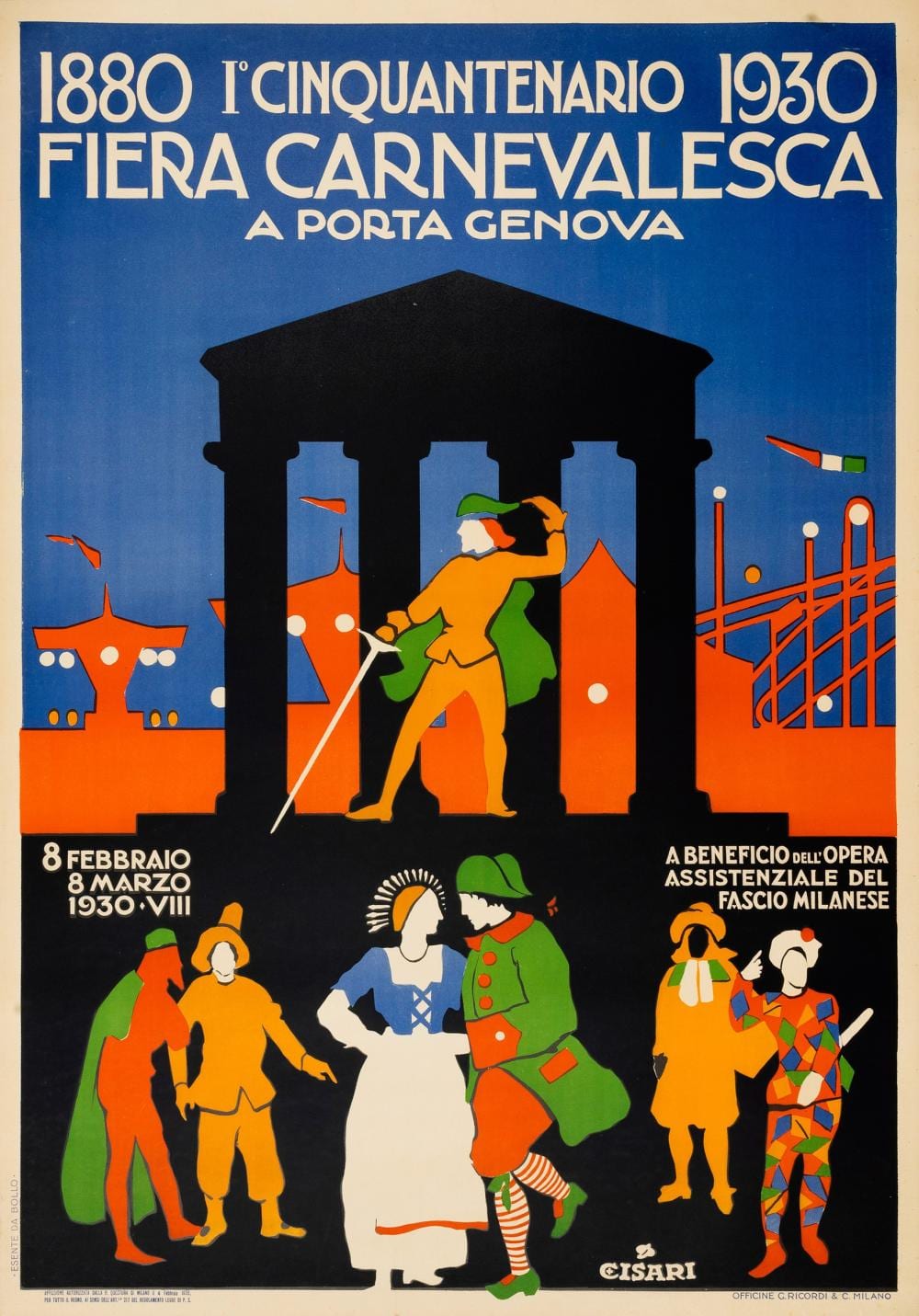 Giulio Cisari comparable auction result: giulio cisari 1 cinquantenario fiera carnevalesca a porta genova