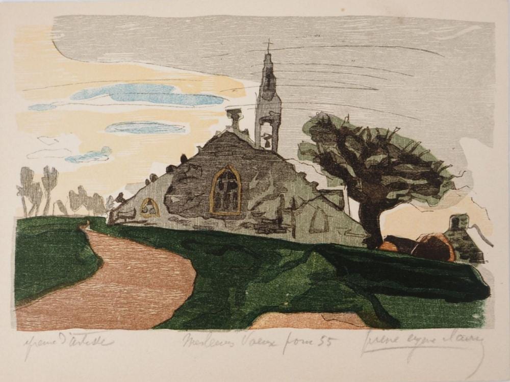 Pierre-Eugène Clairin comparable auction result: pierre eug ne clairin church in the countryside 1955