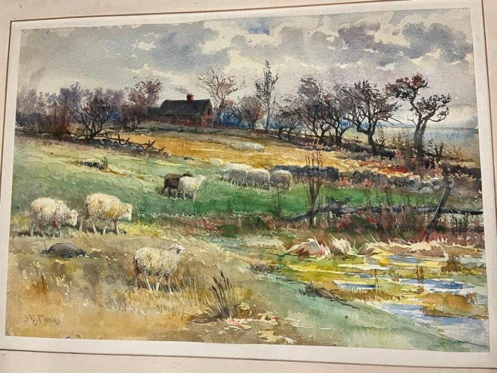 John Austin Sands Monks comparable auction result: john austin sands monks watercolor of sheep
