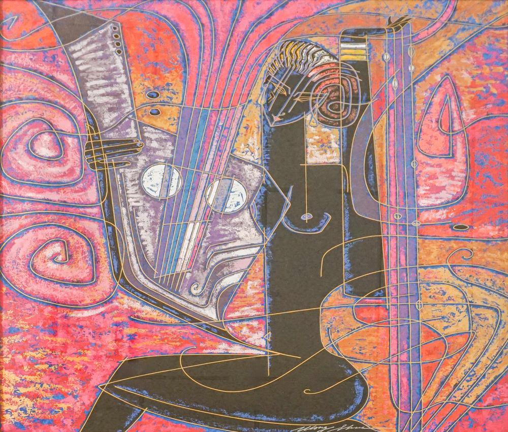 adrian wong shue jamaican b 1952 heart songs lithograph in color signed and numbered 65 300 frame 43 3 4 x 43 3 4 in 111 1 x 111 1 cm · Weschler's · 2024-11-19 Adrian Wong Shue comparable auction result: adrian wong shue jamaican b 1952 heart songs lithograph in color signed and numbered 65 300 frame 43 3 4 x 43 3 4 in 111 1 x 111 1 cm