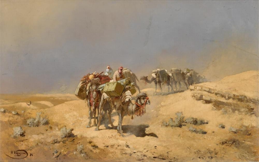 Nikolaj Nikolaevic Karazin comparable auction result: caravan in the desert