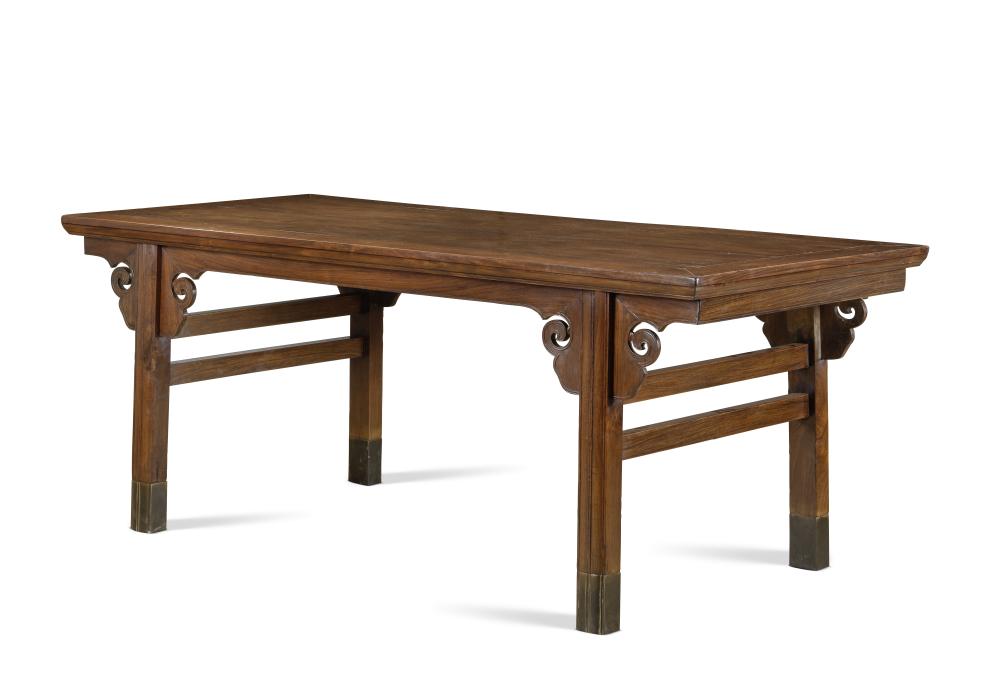A Magnificent And Massive Carved Huanghuali Painting Table, HUA AN Late 16th to early 17th century comparable sale