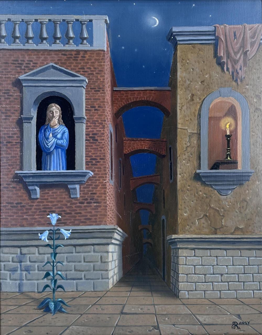 Jean Ransy comparable auction result: jean ransy 1910 1991 nuit d annonciation huile sur panneau dimensions 50 x 39 cm