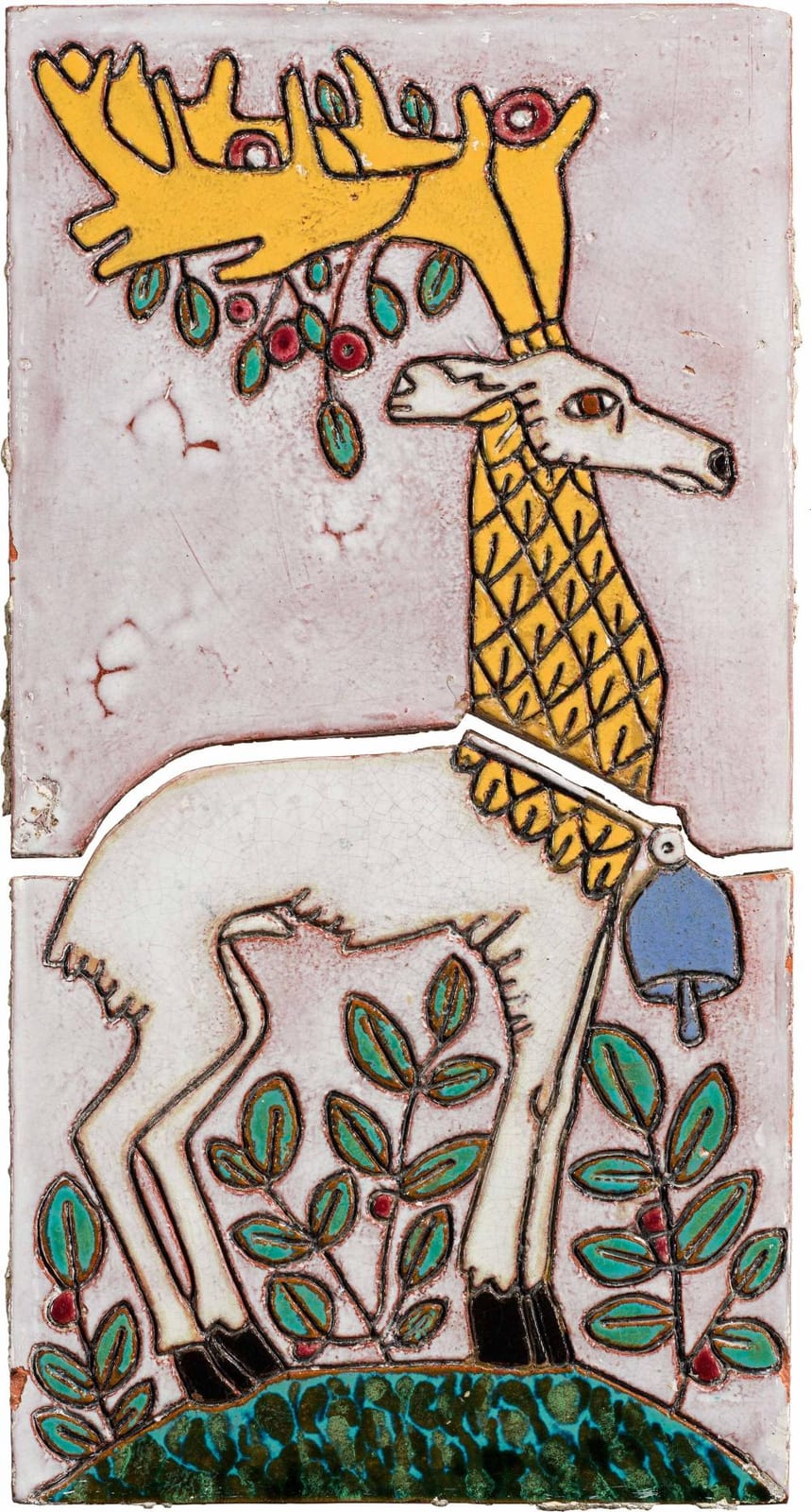 Berthold Löffler comparable auction result: bertold l ffler pair of tiles hirsch