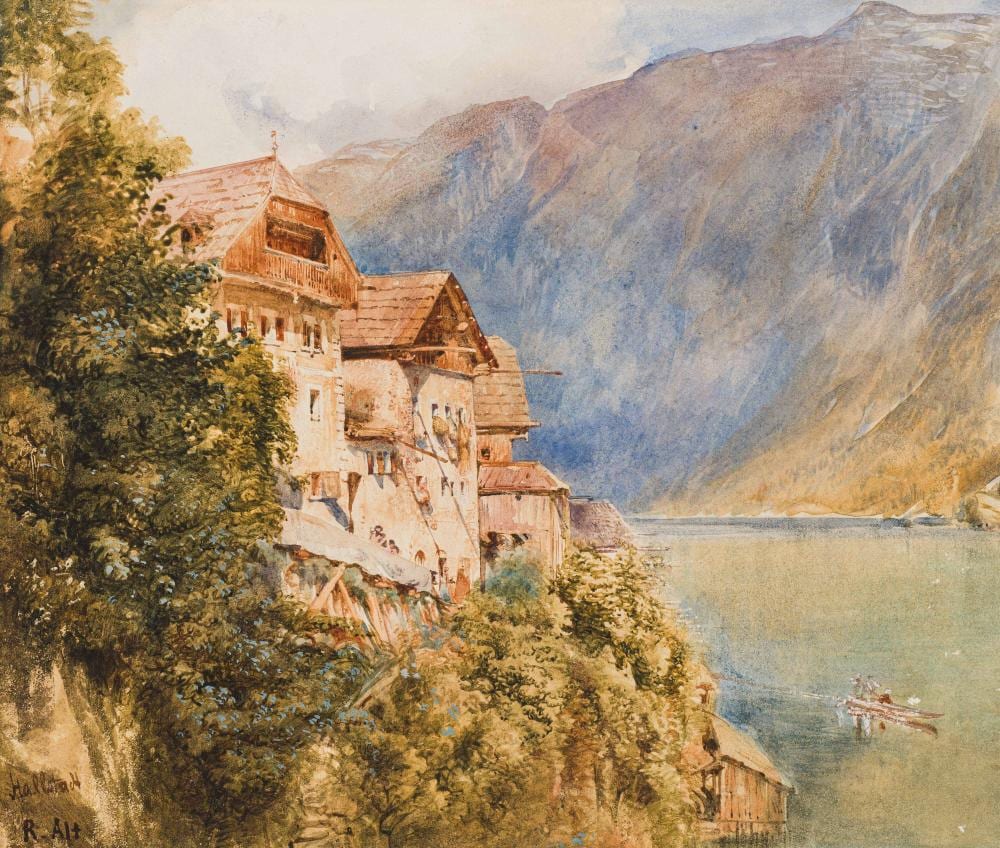 Rudolf von Alt comparable auction result: rudolf von alt view from hallstatt