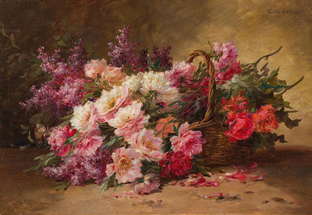 Camilla Göbl comparable auction result: camilla g bl still life with peonies and lilacs