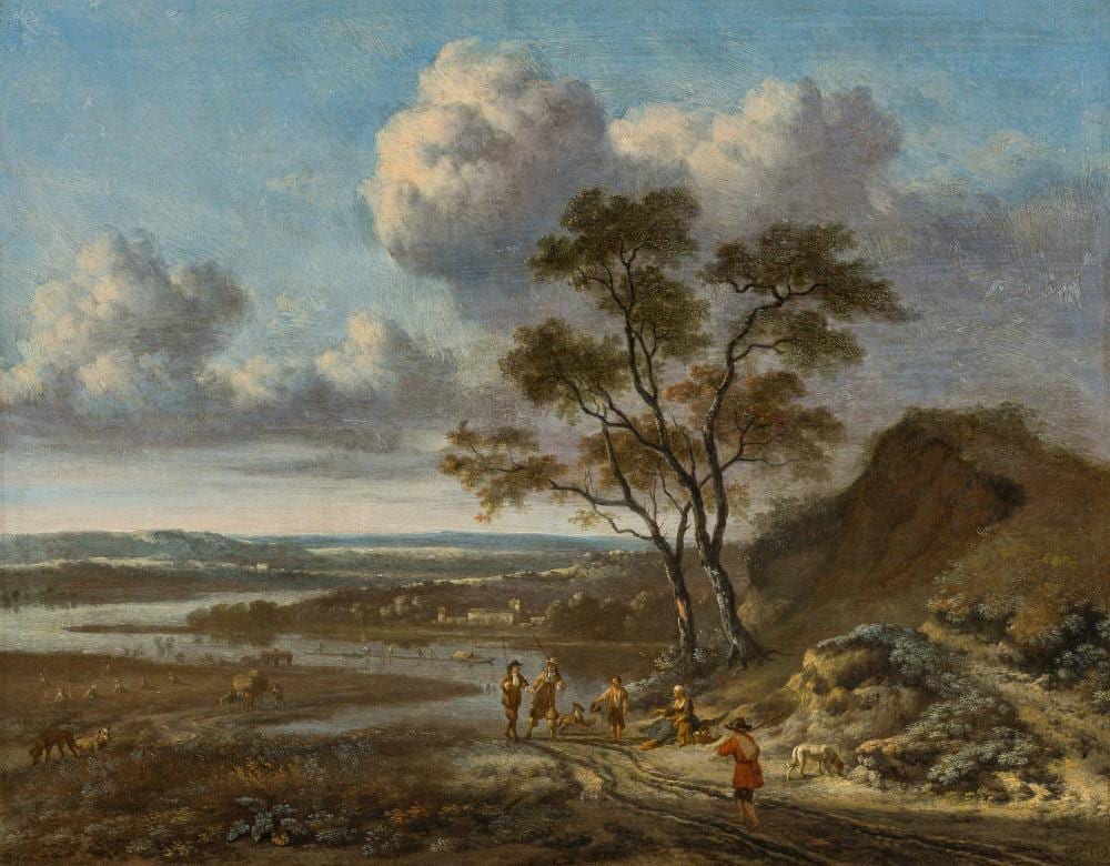 Jan Wijnants comparable auction result: jan wijnants landscape with hunting society