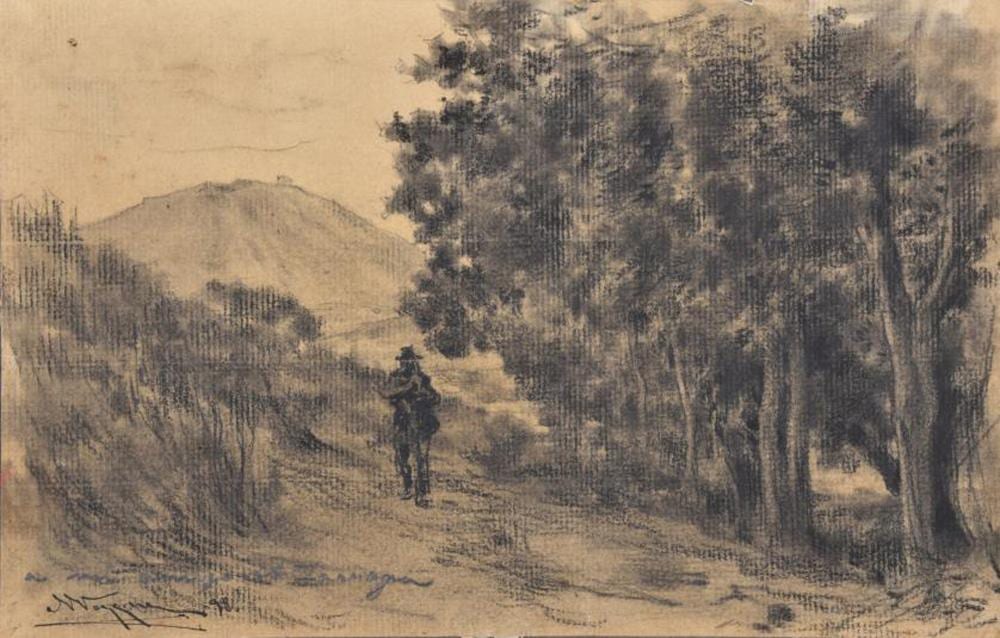 Nicanor Vazquez comparable auction result: nicanor vazquez ubach 1870 1930 landscape with figure 1898