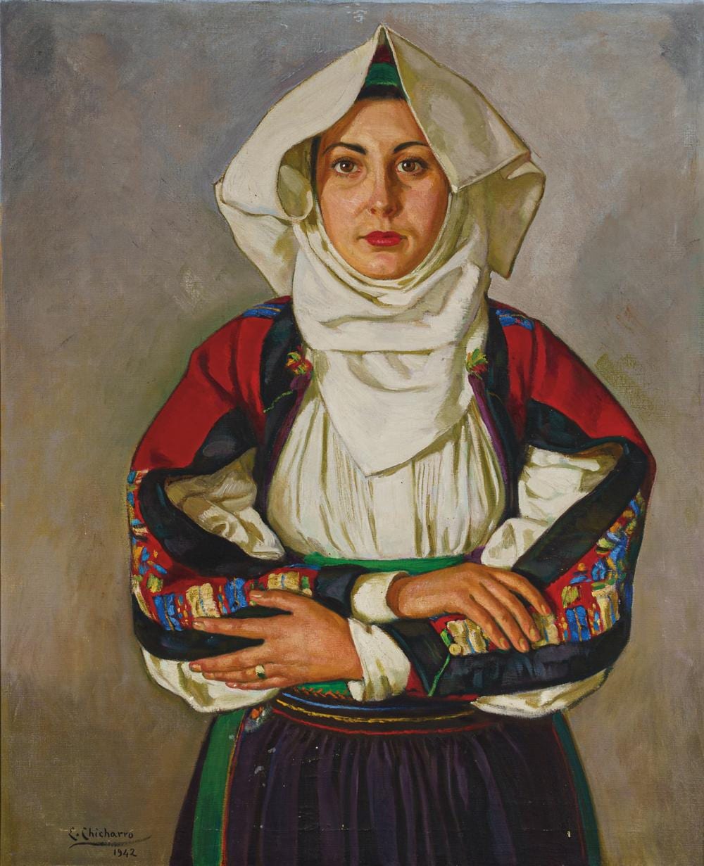Eduardo Chicharro y Agüera comparable auction result: eduardo chicharro madrid 1873 1949 young woman with typica